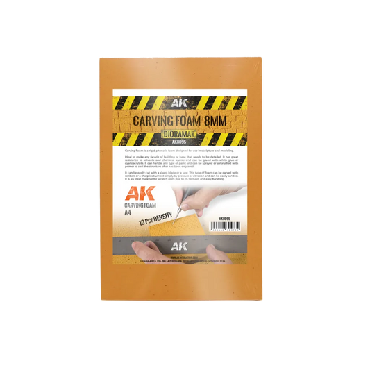 Carving Foam 8MM A4 Size (305 x 228 MM)-AK-Interactive-Radaddel