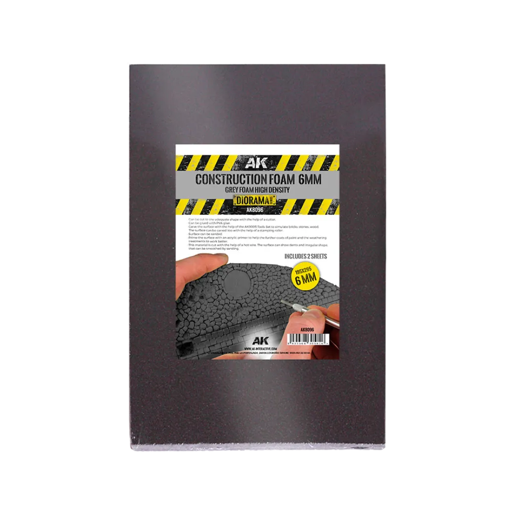 Construction Foam 6MM - Blue Foam 195 x 295 MM (2 Sheets)-AK-Interactive-Radaddel