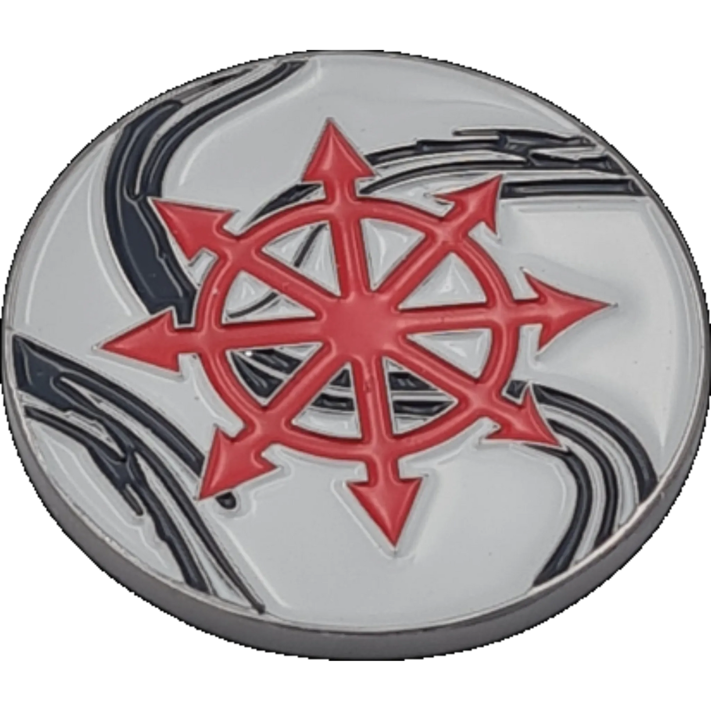 40mm Metal Coin - Marbled Chaos Star-Baron of Dice-Radaddel