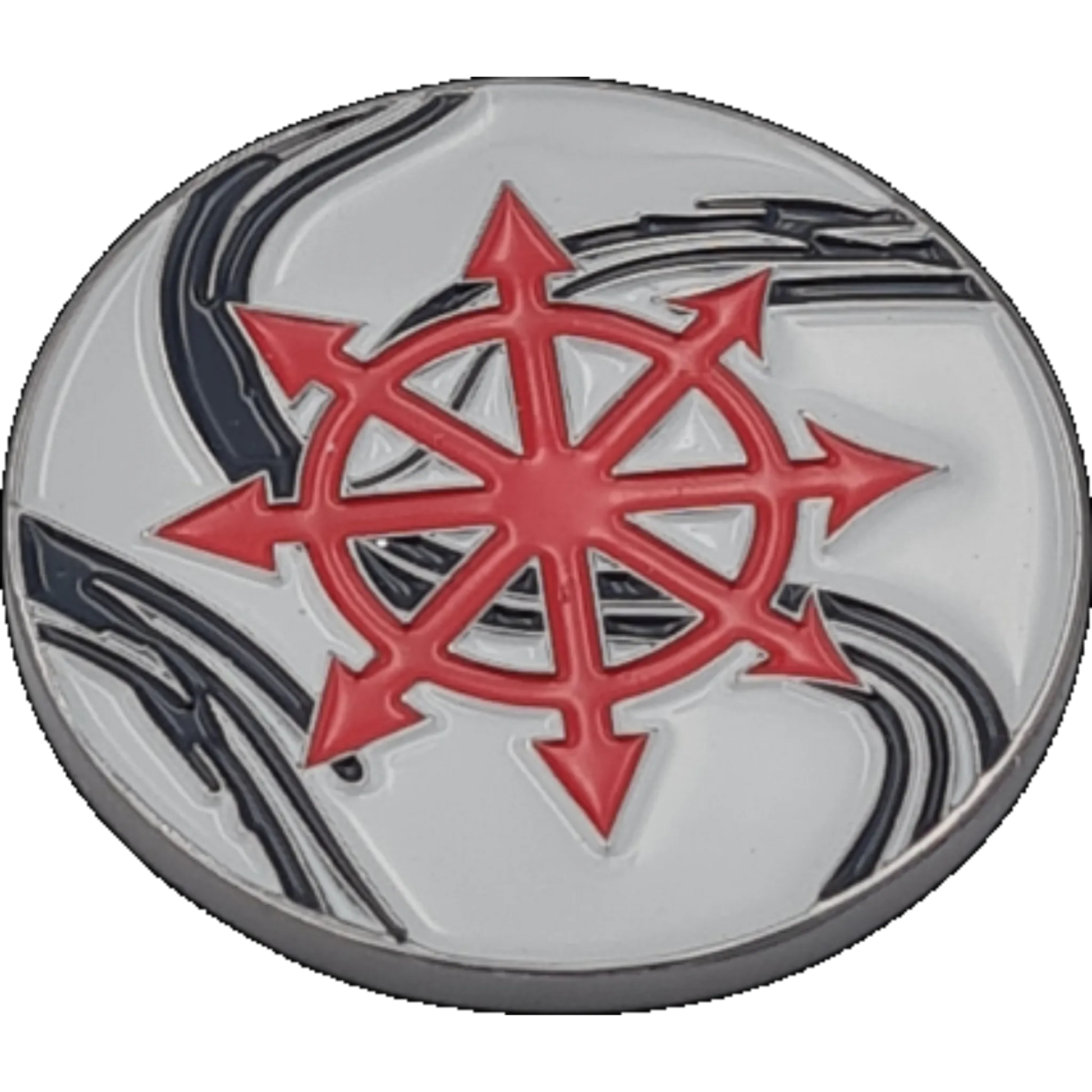 40mm Metal Coin - Marbled Chaos Star-Baron of Dice-Radaddel