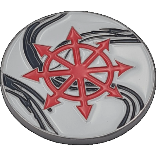 40mm Metal Coin - Marbled Chaos Star-Baron of Dice-Radaddel
