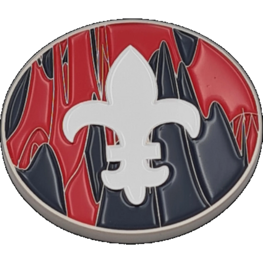 40mm Metal Coin - Fleur De Lis - Red-Baron of Dice-Radaddel