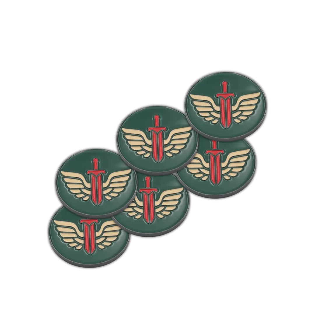 40mm Metal Coin Set - Sword and Wings (6 Stück)-Baron of Dice-Radaddel