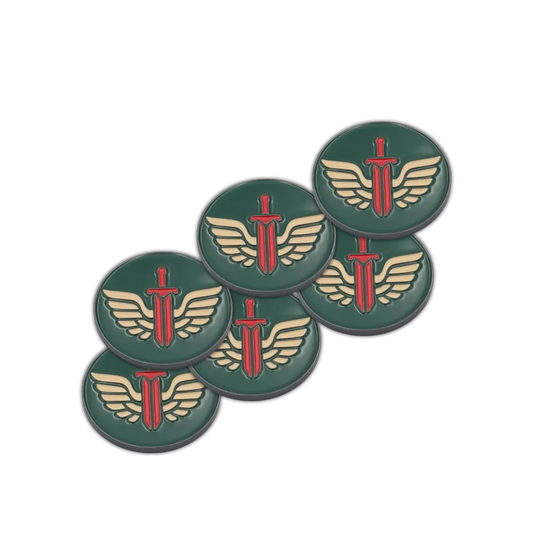 40mm Metal Coin Set - Sword and Wings (6 Stück)-Baron of Dice-Radaddel