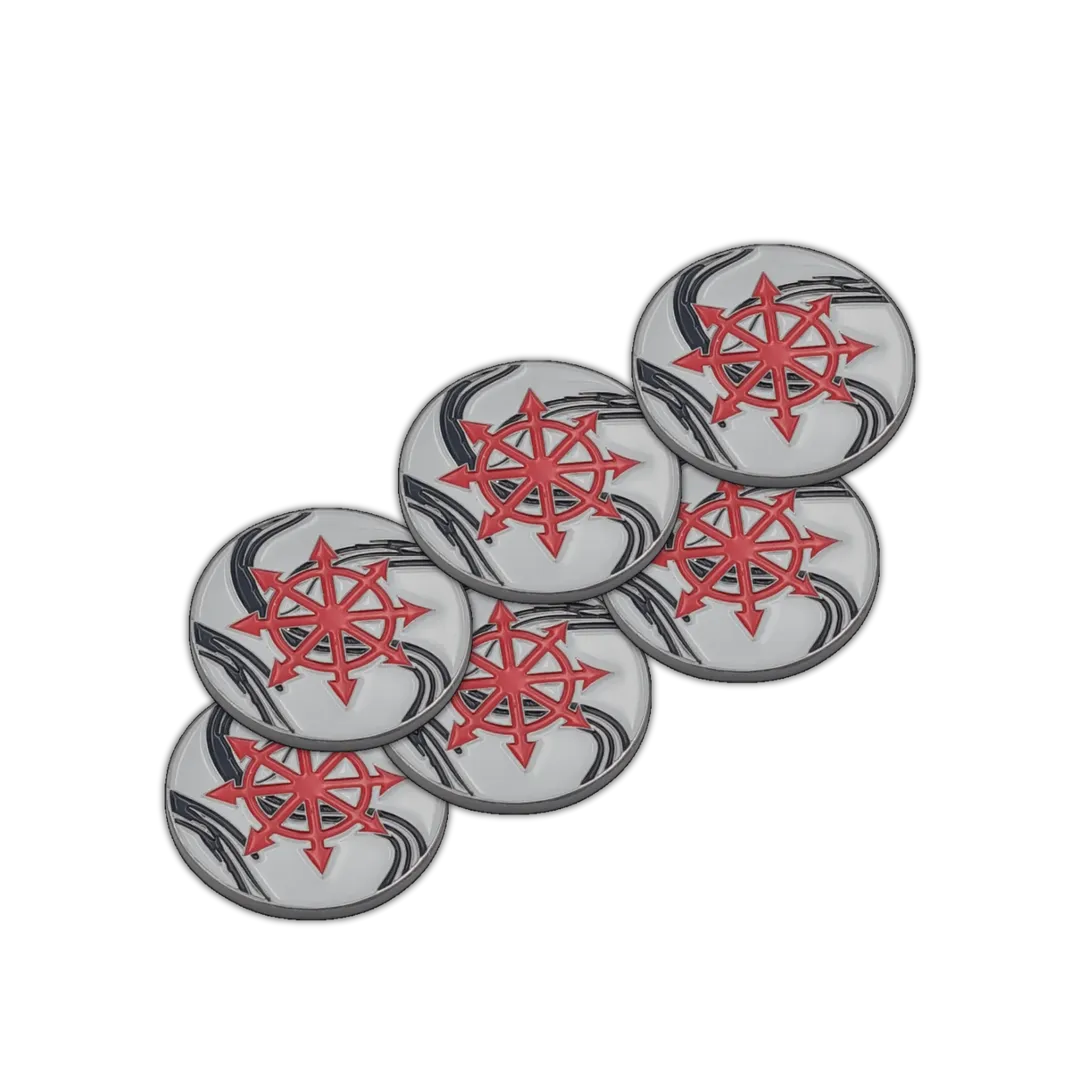 40mm Metal Coin Set - Marbled Chaos Star (6 Stück)-Baron of Dice-Radaddel