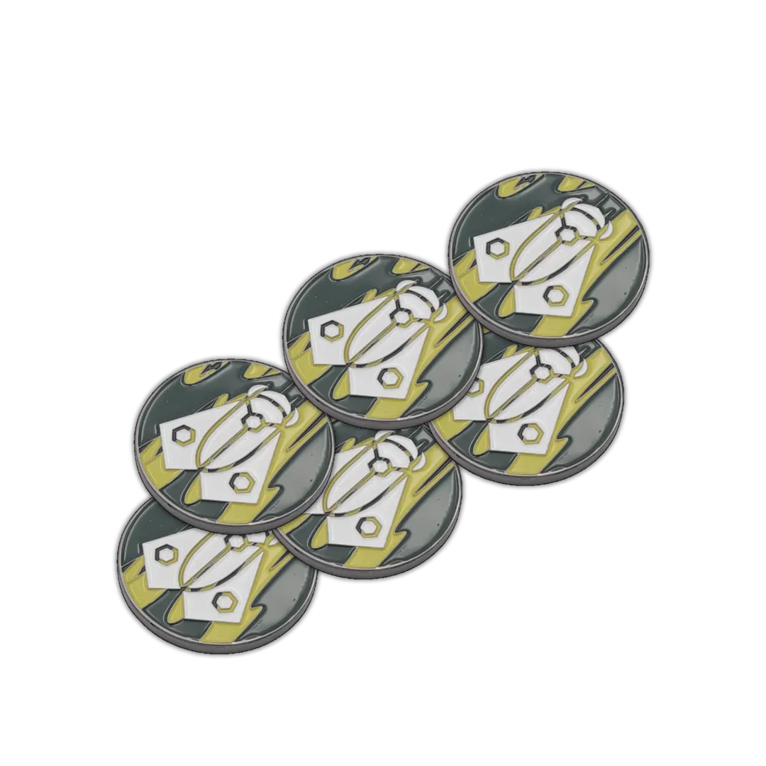 40mm Metal Coin Set - Rot Fly (6 Stück)-Baron of Dice-Radaddel