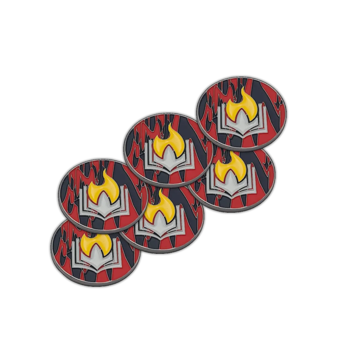 40mm Metal Coin Set - Scorched Book (6 Stück)-Baron of Dice-Radaddel