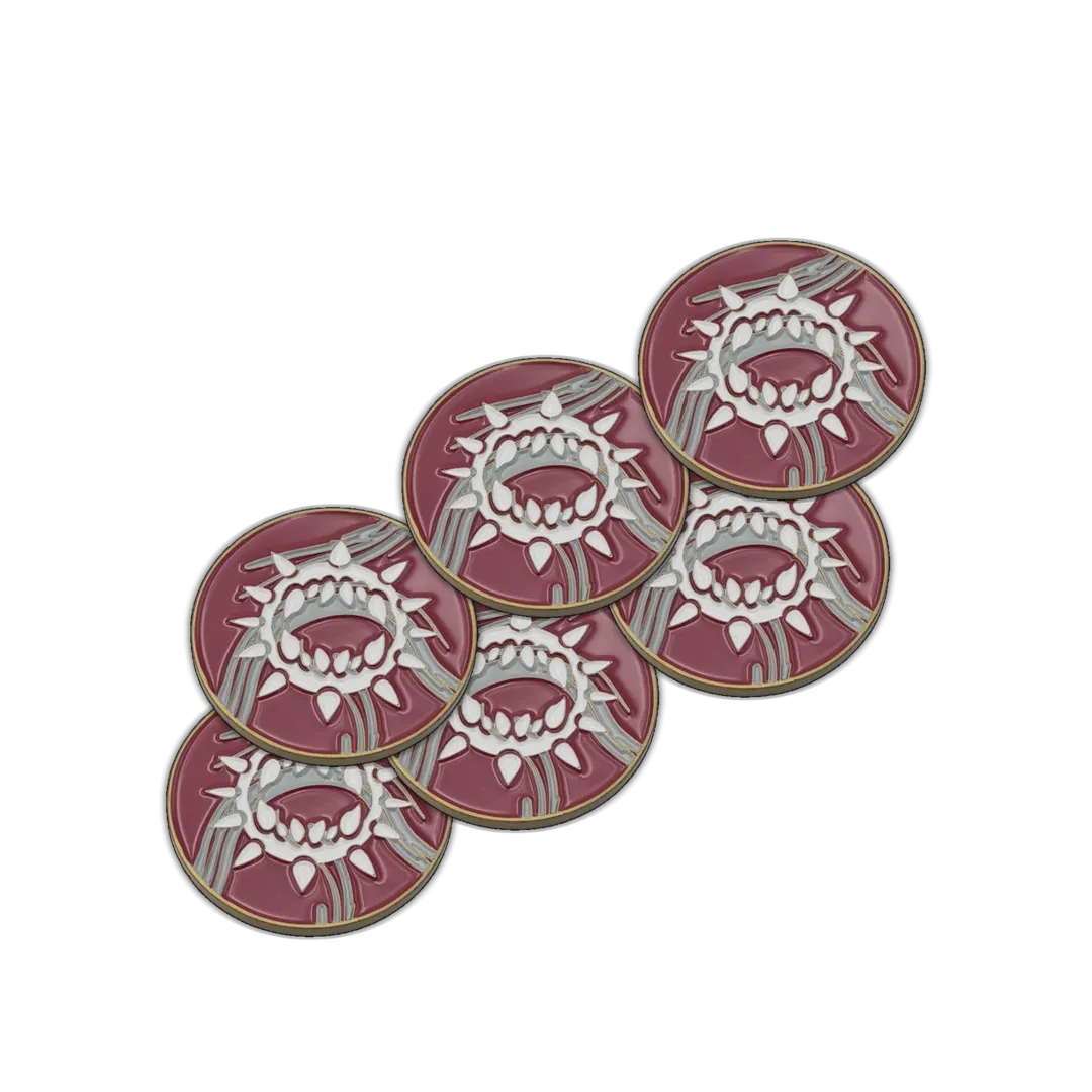40mm Metal Coin Set - Carnage (6 Stück)-Baron of Dice-Radaddel