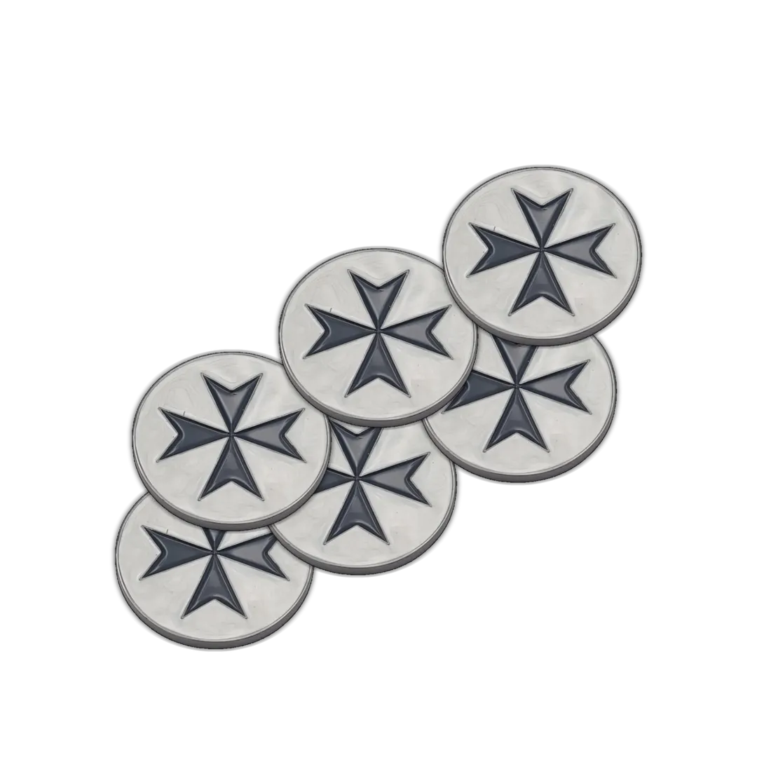 40mm Metal Coin Set - Knights Templar (6 Stück)-Baron of Dice-Radaddel