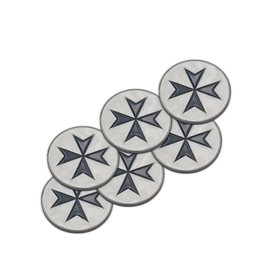 40mm Metal Coin Set - Knights Templar (6 Stück)-Baron of Dice-Radaddel