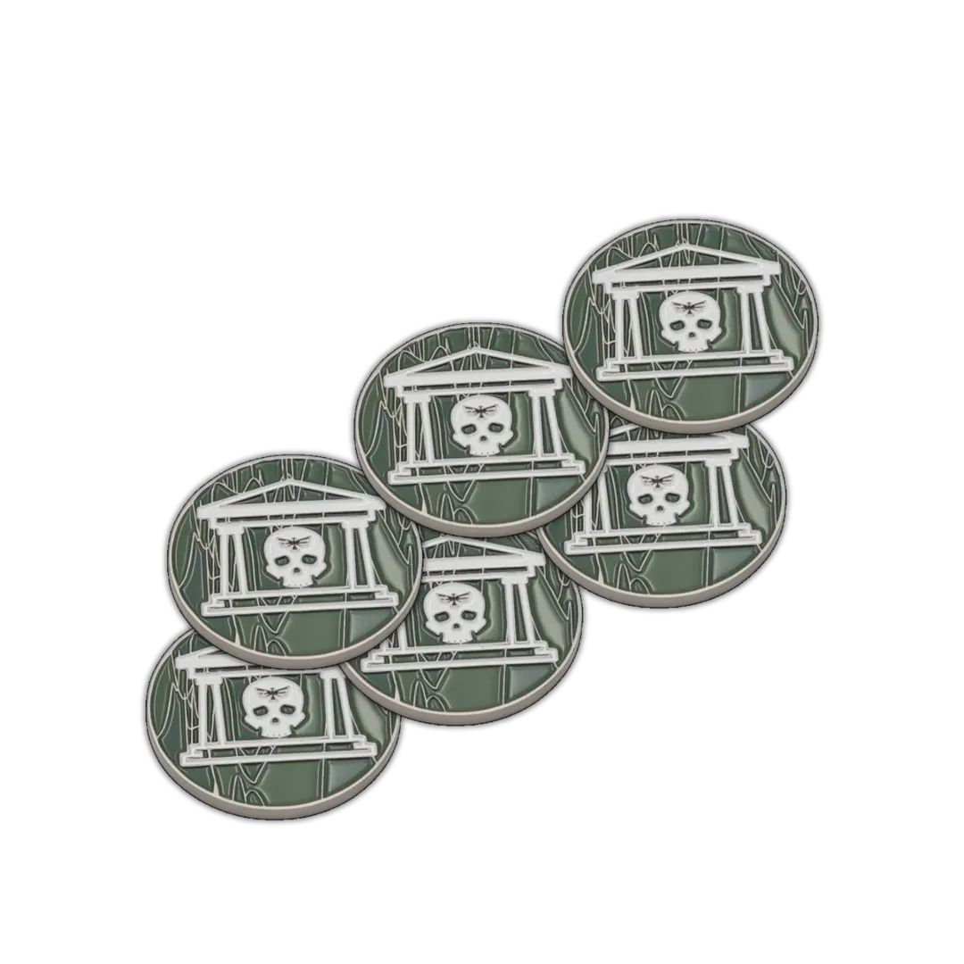 40mm Metal Coin Set - Military Gate - Green (6 Stück)-Baron of Dice-Radaddel