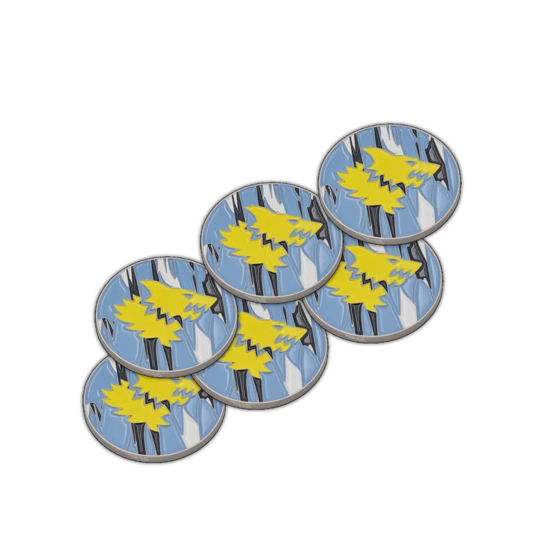 40mm Metal Coin Set - Snow Wolf (6 Stück)-Baron of Dice-Radaddel