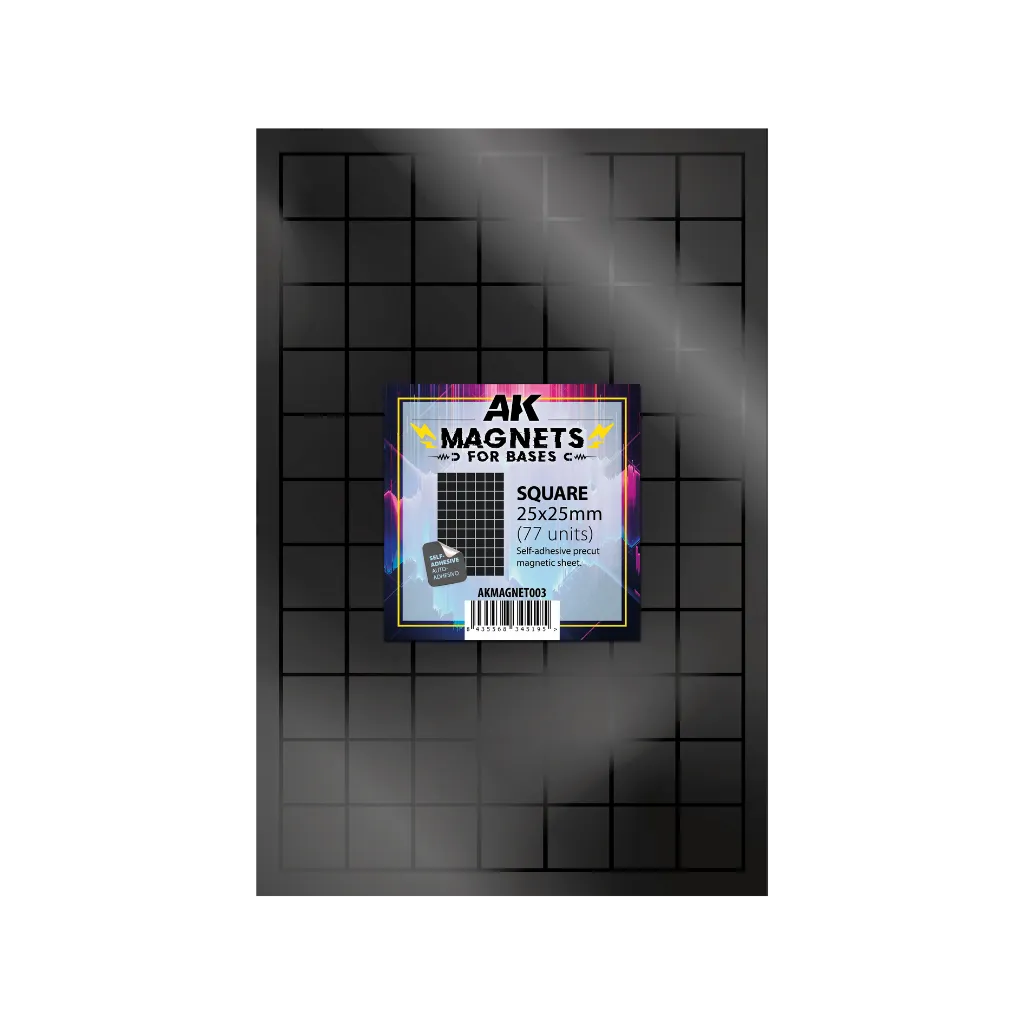 AK Vorgeschnittene Magnete - Quadrate 25 x 25mm-AK-Interactive-Radaddel