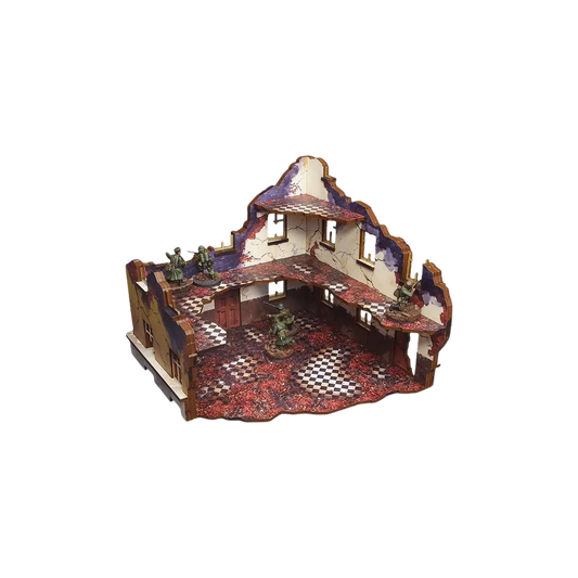 Pre-painted WW2 Ostfront Stalingrad School Right with 3rd floor (1)-Micro Art Studio-Radaddel