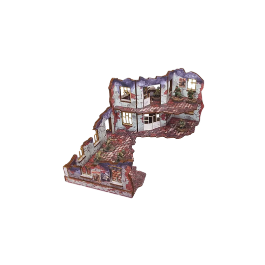 Pre-painted WW2 Ostfront Stalingrad Univermag Front with balcony (2)-Micro Art Studio-Radaddel