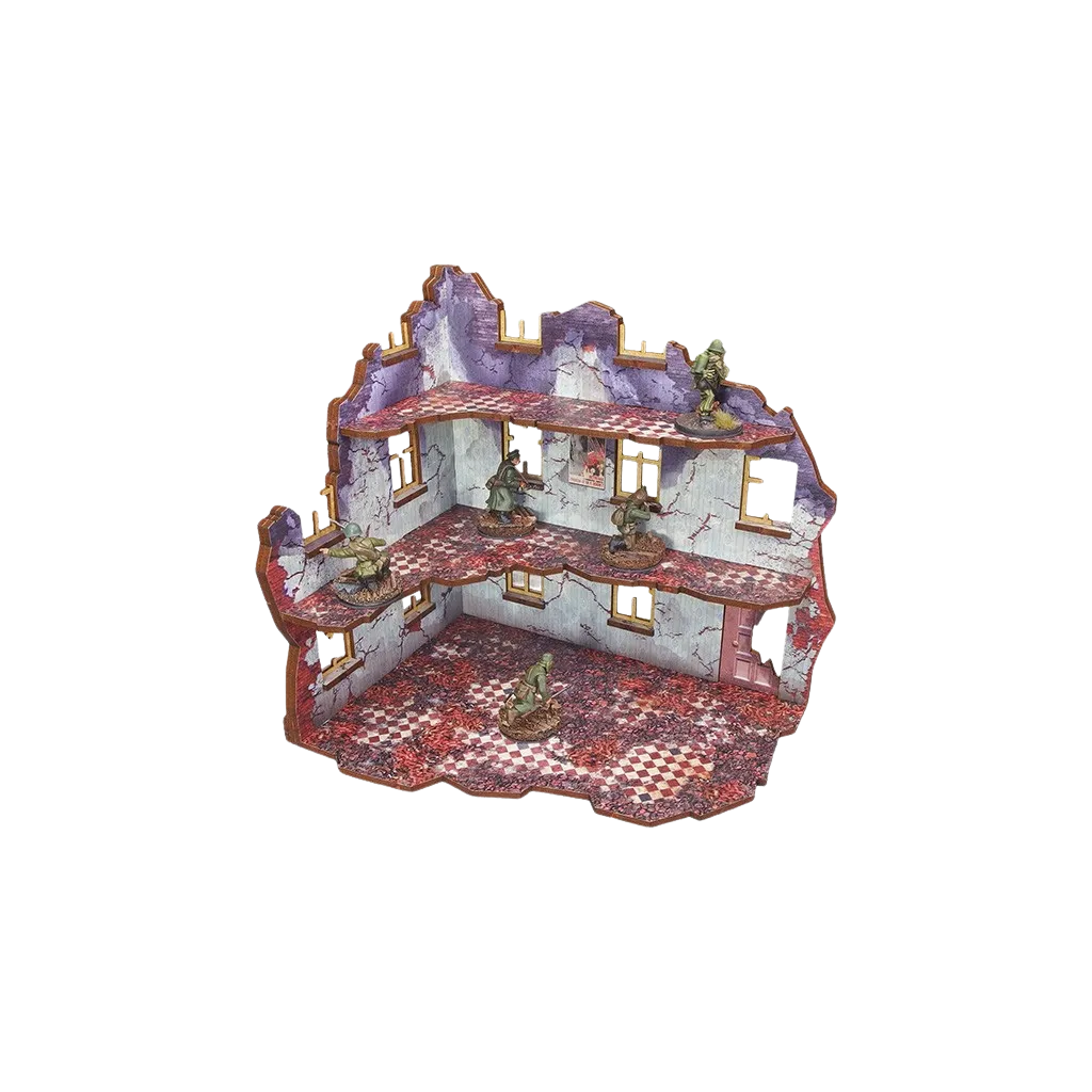 Pre-painted WW2 Ostfront Stalingrad Univermag Left with 3rd floor (1)-Micro Art Studio-Radaddel