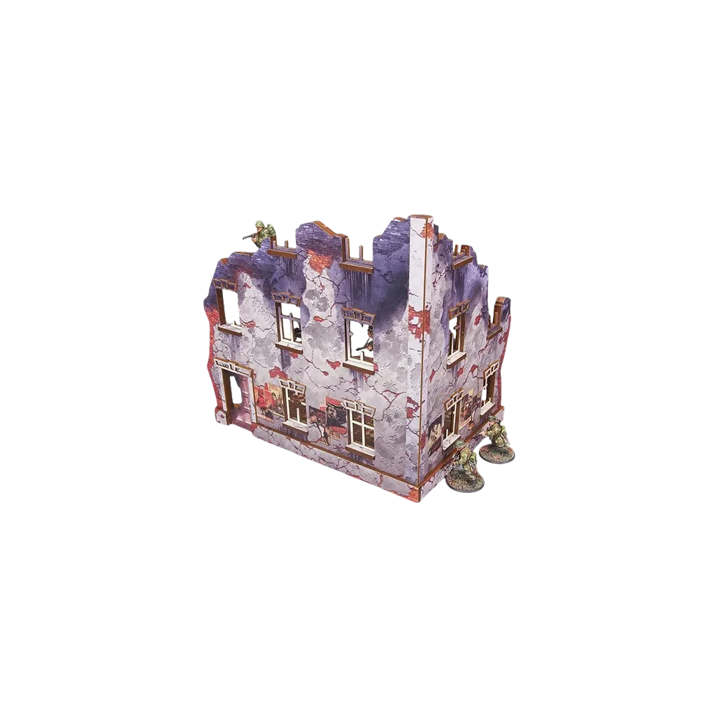 Pre-painted WW2 Ostfront Stalingrad Univermag Left with 3rd floor (1)-Micro Art Studio-Radaddel