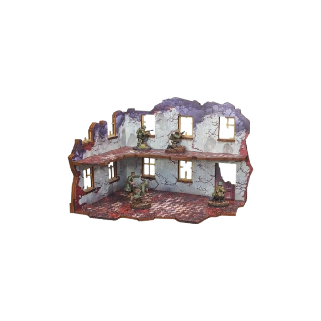 Pre-painted WW2 Ostfront Stalingrad Univermag Right (1)-Micro Art Studio-Radaddel