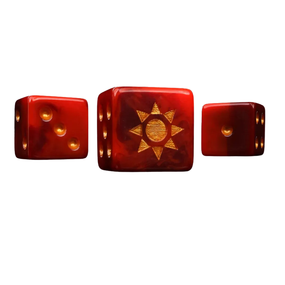 Burning Sun Dice 16mm Square (10 Stück)-Baron of Dice-Radaddel