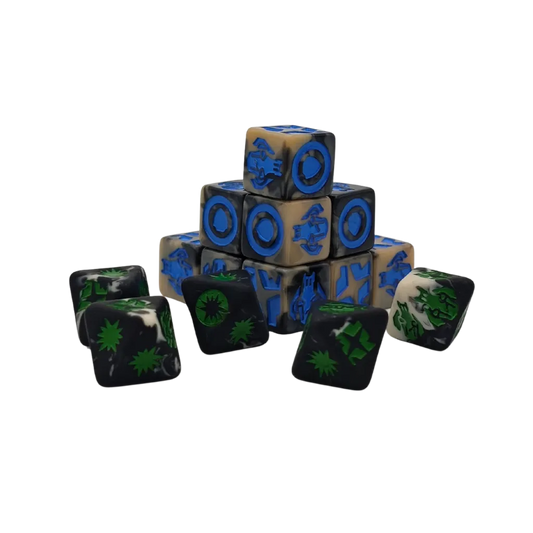 Droid General - Black/White Galactic Skirmish Dice - Set of 20-Baron of Dice-Radaddel