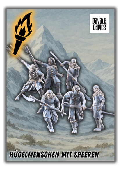 Hügelmenschen mit Speeren-Pasch Spiele-Radaddel