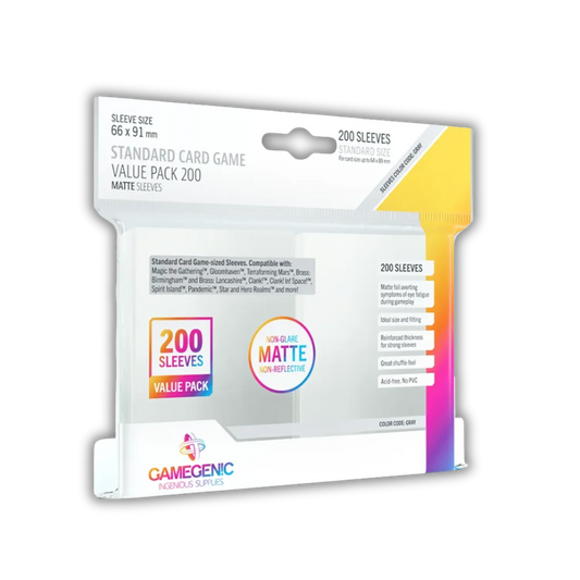 Gamegenic Matte Standard Card Game Sleeves Clear Value Pack 200-Gamegenic-Radaddel