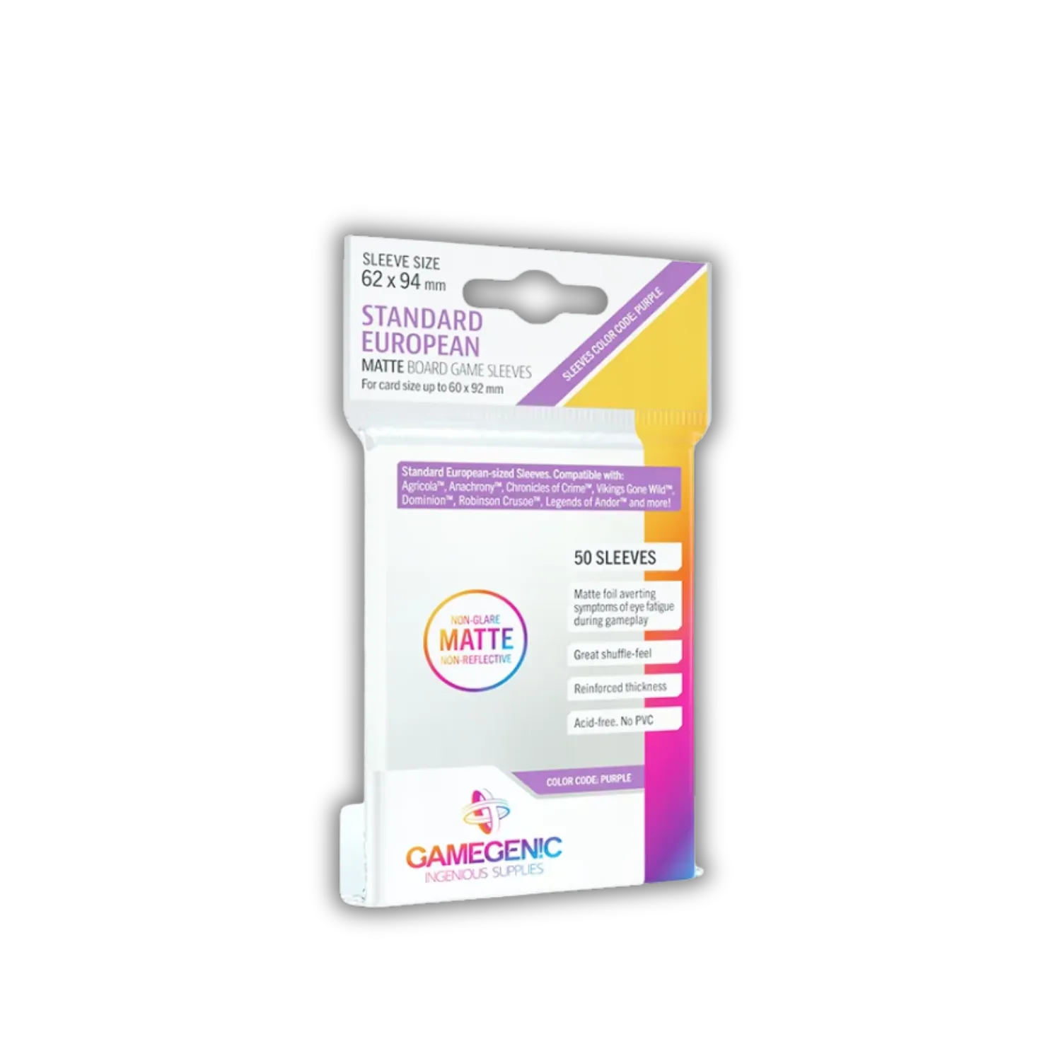 Gamegenic Matte Standard European-Sized Sleeves Clear-Gamegenic-Radaddel