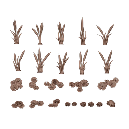 Water Lilies & Cattails - Basing Bits (24 Teile)-AK-Interactive-Radaddel
