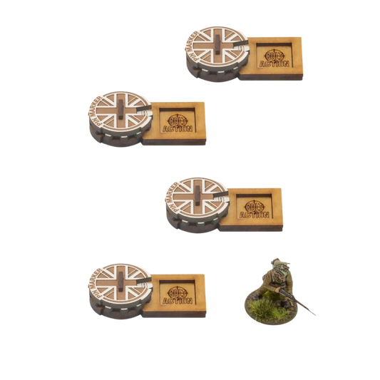 Bolt Action MDF Unit Pin Markers - Great Britain-Warlord Games-Radaddel