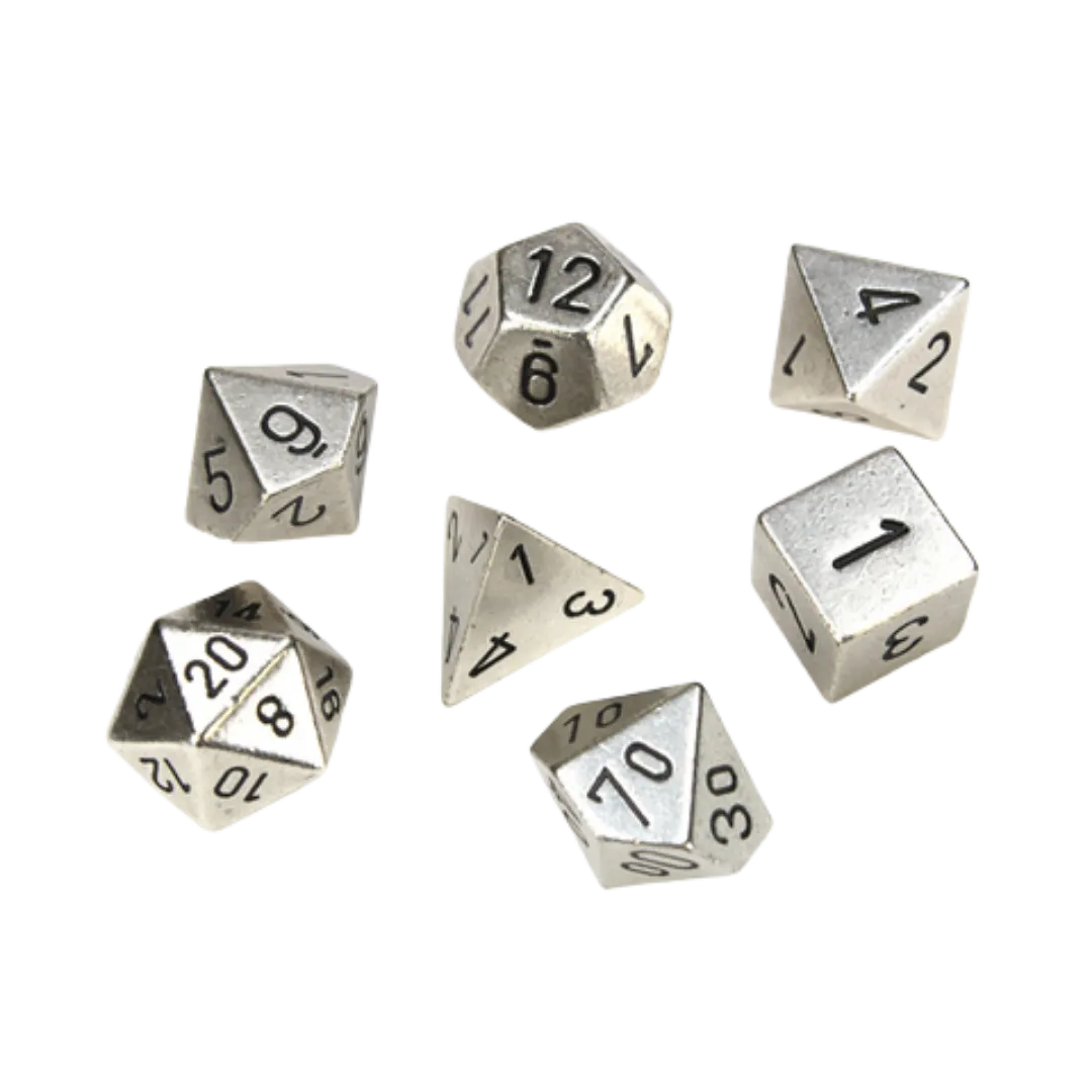 Metal Polyhedral Silver 7-Die Set-Chessex Manufacturing-Radaddel