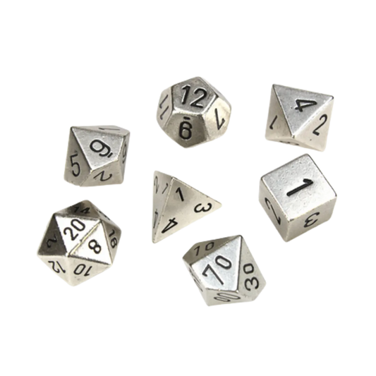 Metal Polyhedral Silver 7-Die Set-Chessex Manufacturing-Radaddel