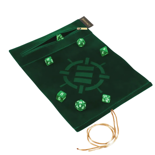 ENHANCE Roll on a Scroll Dice Rolling Mat & 7pc Acrylic Dice Set Green-Accessory Power Europe-Radaddel