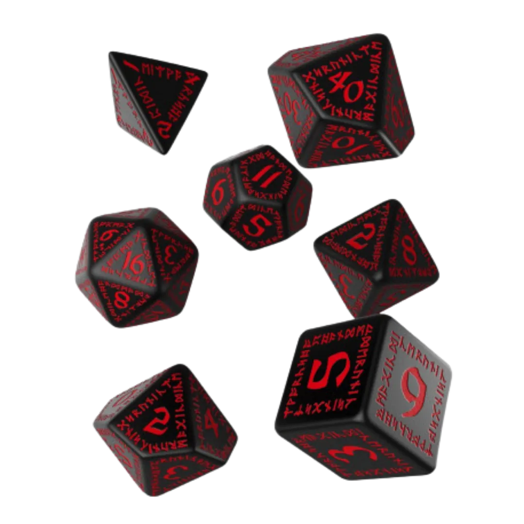 Runic Black & red Dice Set-QW Sp. z o.o. UL-Radaddel