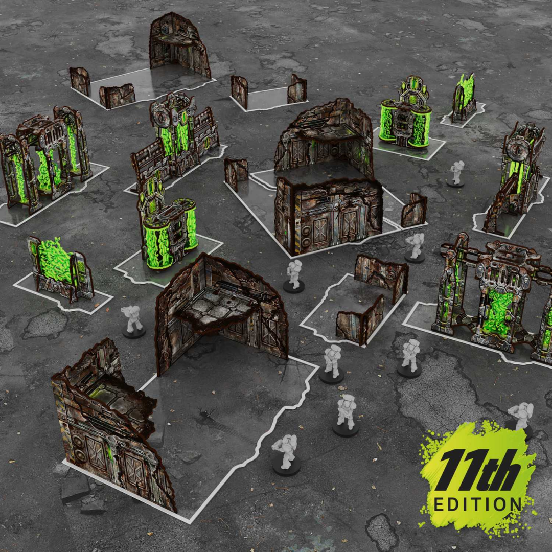 Vorbemaltes faltbares Geländeset 11. Edition 40k-Greenstuff World-Radaddel