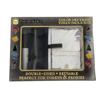 Color Dry Erase Token Box Set Black