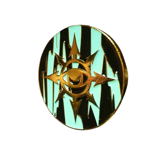 40mm Metal Coin - Eye of Chaos - Aquamarine-Baron of Dice-Radaddel