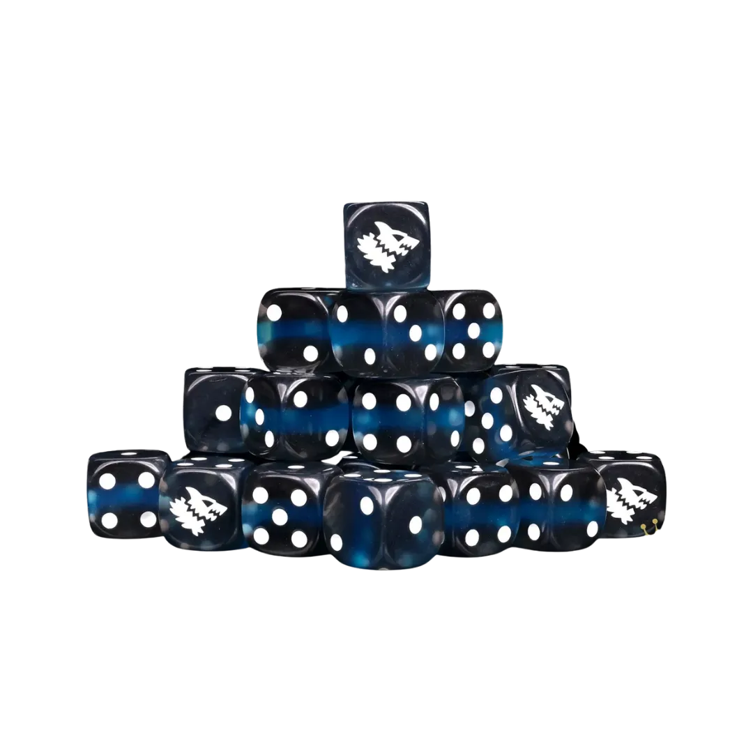 Black Ice Dice Round 16mm (25 Stück)-Baron of Dice-Radaddel