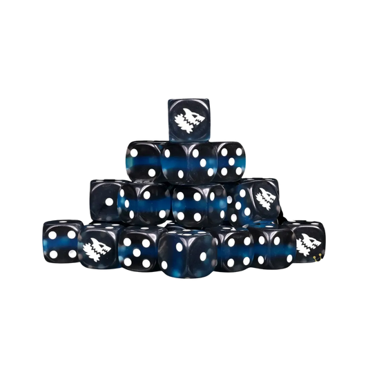 Black Ice Dice Round 16mm (25 Stück)-Baron of Dice-Radaddel