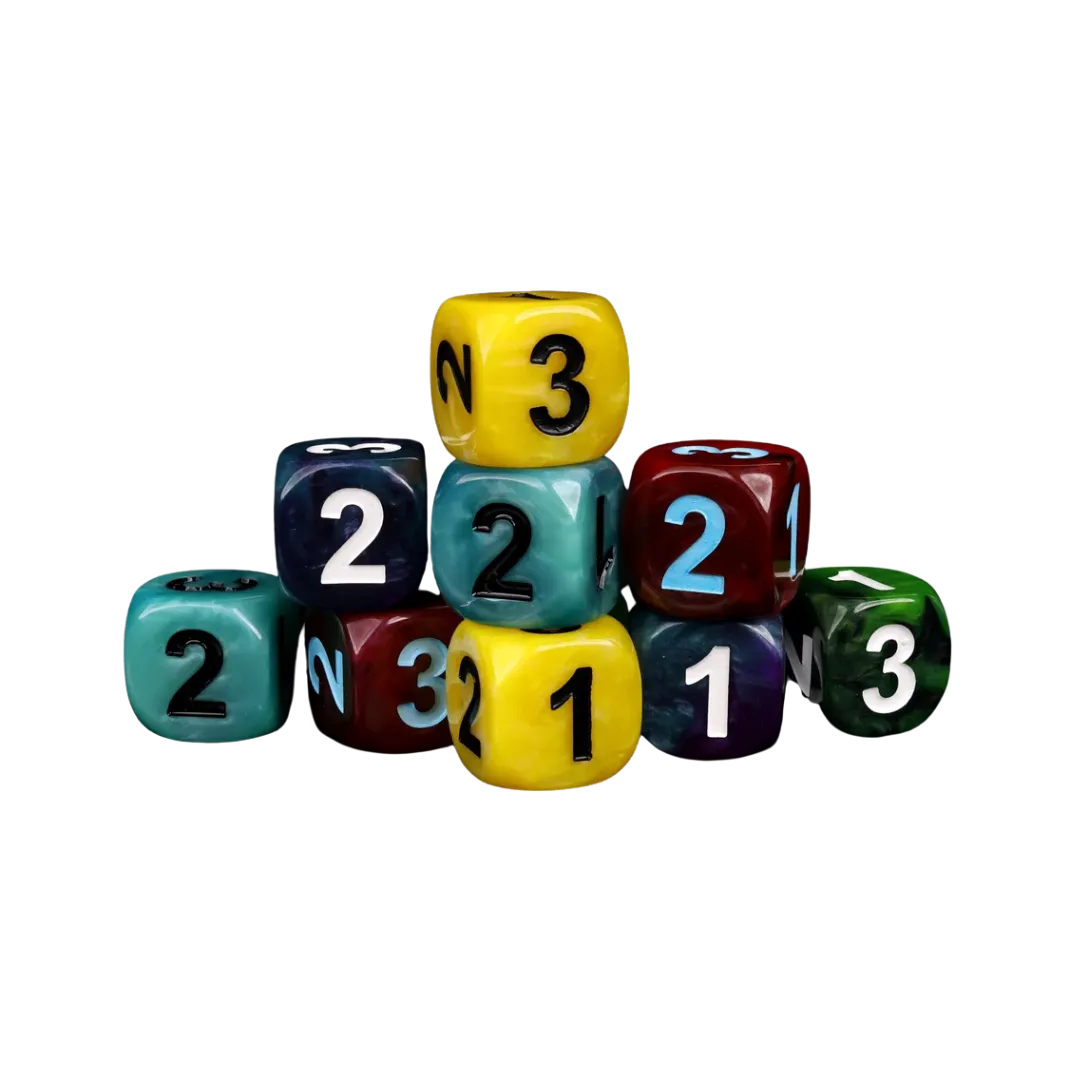 D3, Six Sided - Black (10 Stück)-Baron of Dice-Radaddel
