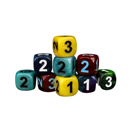 D3, Six Sided - Black (10 Stück)-Baron of Dice-Radaddel