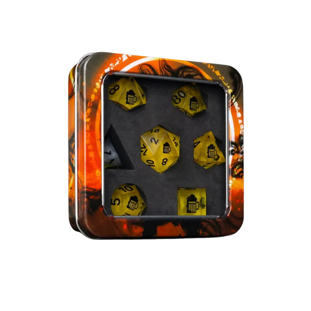 Draft Beer! Sharp Edge RPG Dice Set (7 Stück)-Baron of Dice-Radaddel