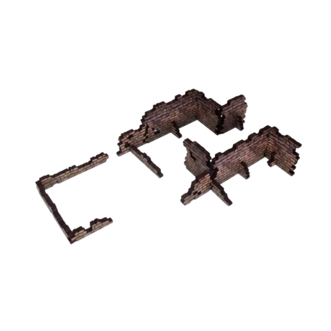 Fantasy Old Walls (10 pieces) PREPAINTED [28-35mm]-Micro Art Studio-Radaddel