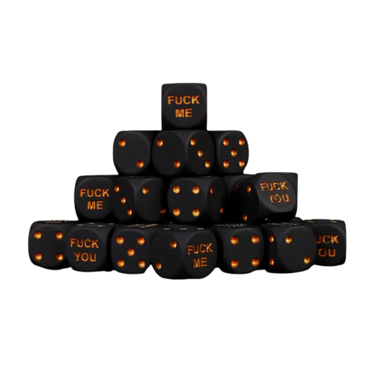 F**k Me & F**k You Dice Matte Black 16mm Round (25 Stück)-Baron of Dice-Radaddel