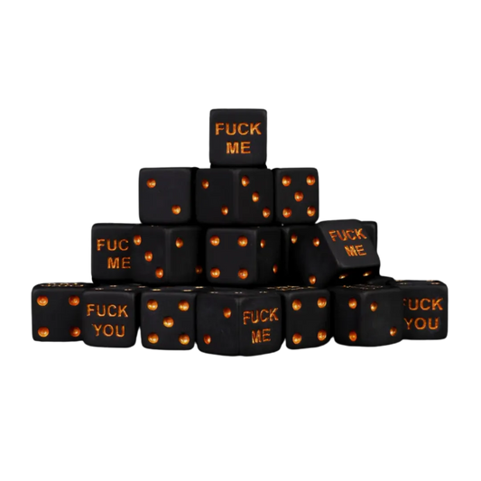 F**k Me & F**k You Dice Matte Black 16mm Square (25 Stück)-Baron of Dice-Radaddel