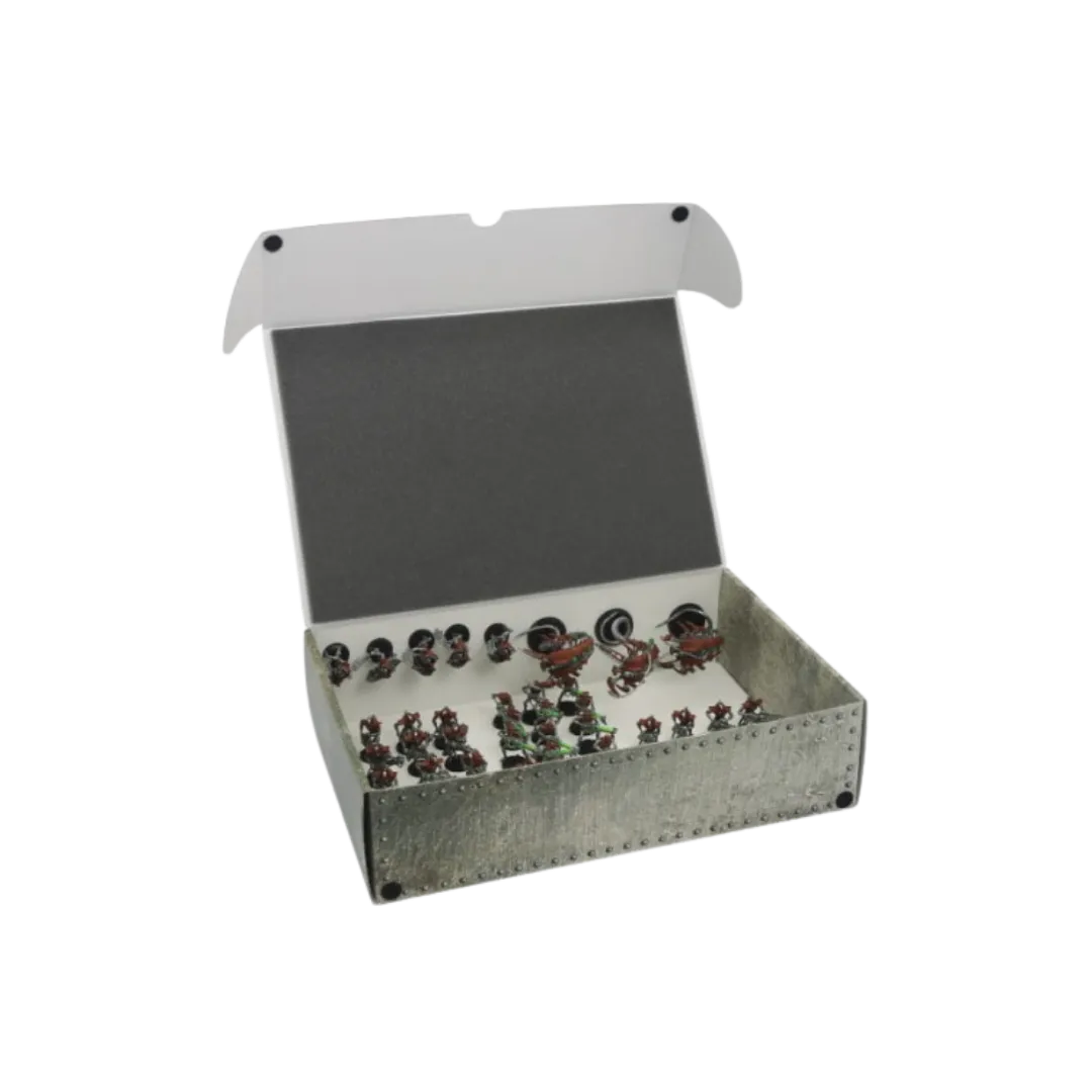 Full-size XL Box for magnetically-based miniatures + metal plate on the inside r-Safe and Sound-Radaddel