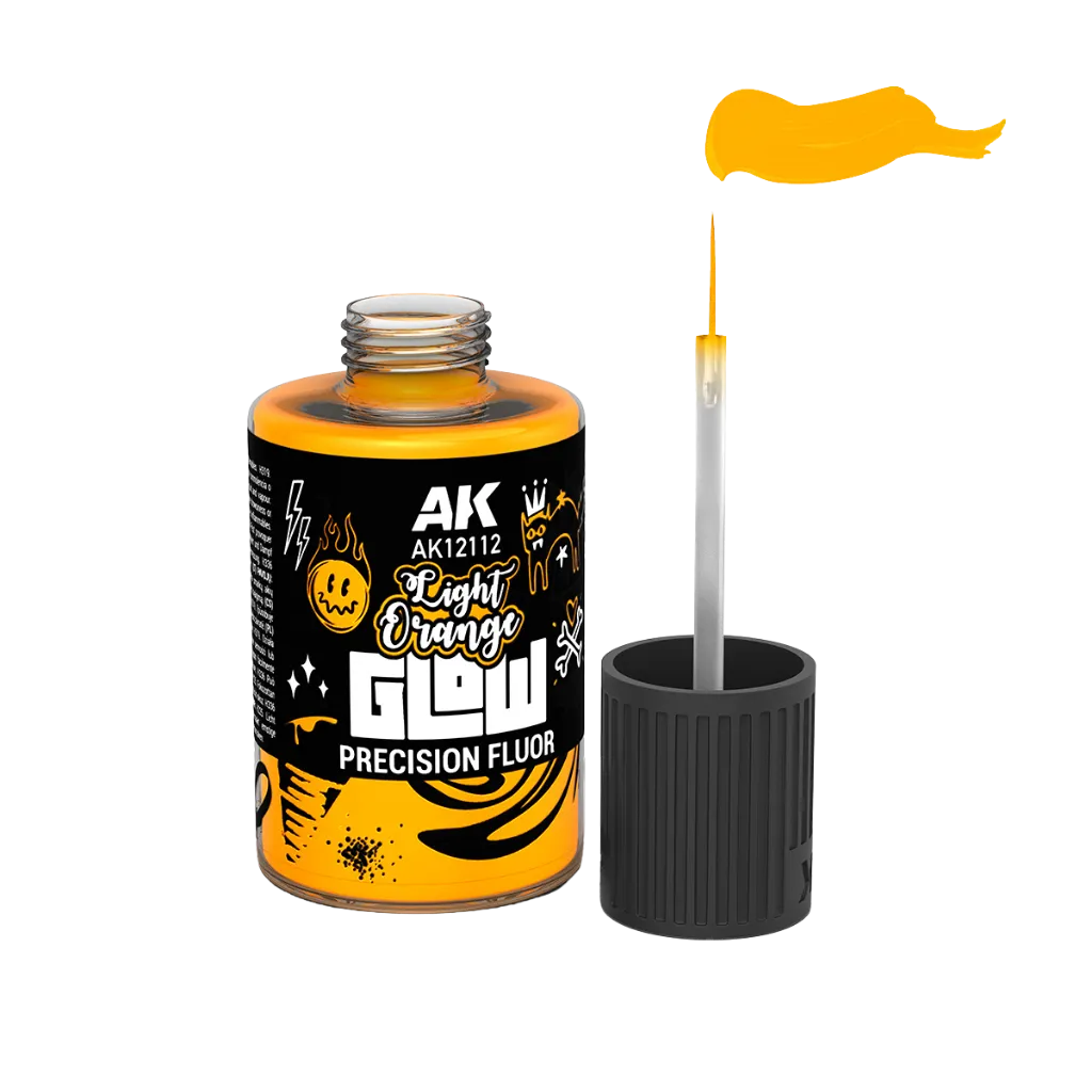 Light Orange Glow Precision Fluor 30ml-AK-Interactive-Radaddel