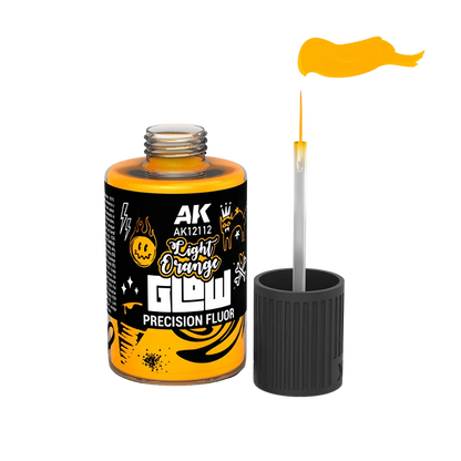 Light Orange Glow Precision Fluor 30ml-AK-Interactive-Radaddel