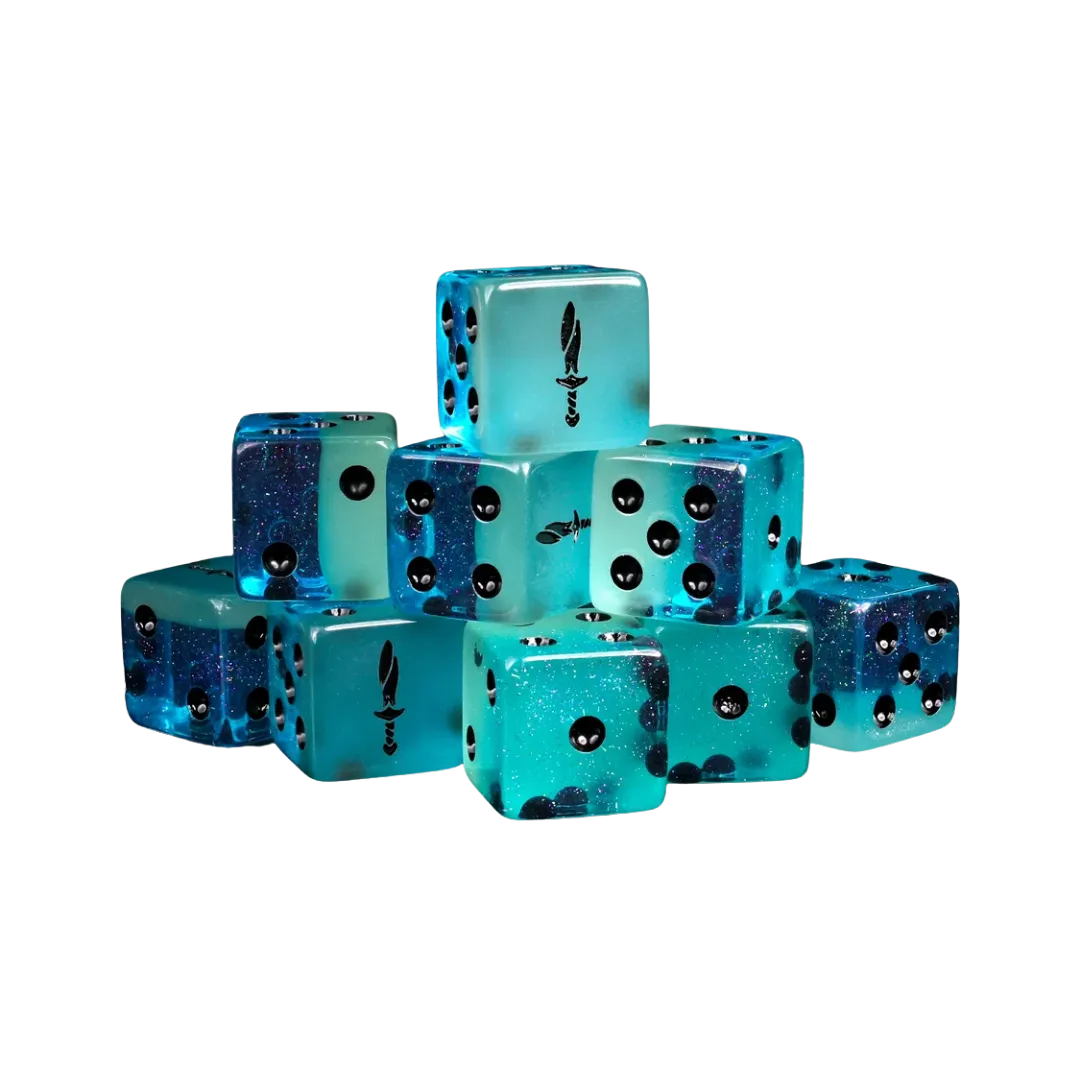 Moonlit Sword Dice Sqaure 16mm (10 Stück)-Baron of Dice-Radaddel