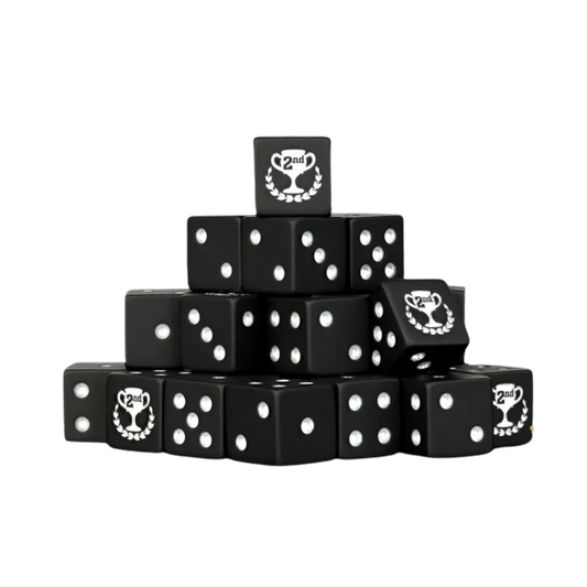 Second Place Matte Black Dice 16mm Square (25 Stück)-Baron of Dice-Radaddel
